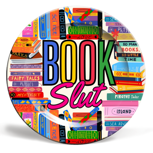 Book Slut - ceramic dinner plate by Lilly Rose