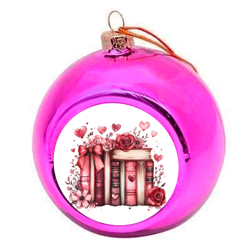 Books and Roses - colourful christmas bauble by haris kavalla