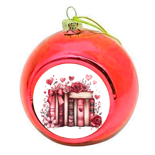 Books and Roses - colourful christmas bauble by haris kavalla