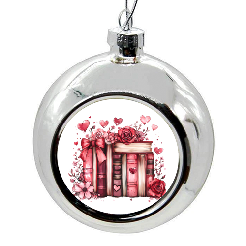 Books and Roses - colourful christmas bauble by haris kavalla