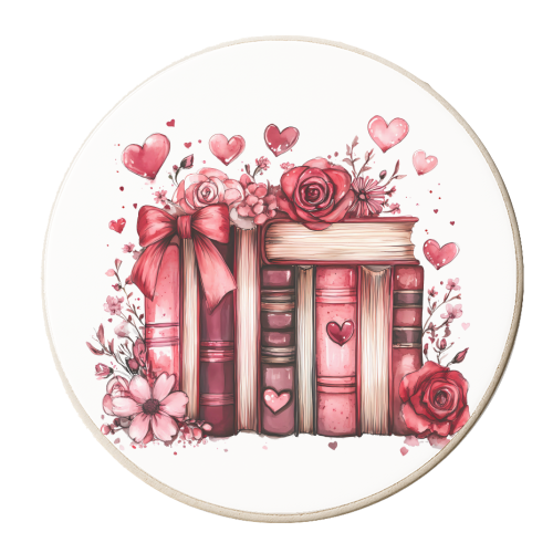 Books and Roses - personalised beer coaster by haris kavalla