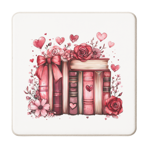 Books and Roses - personalised beer coaster by haris kavalla