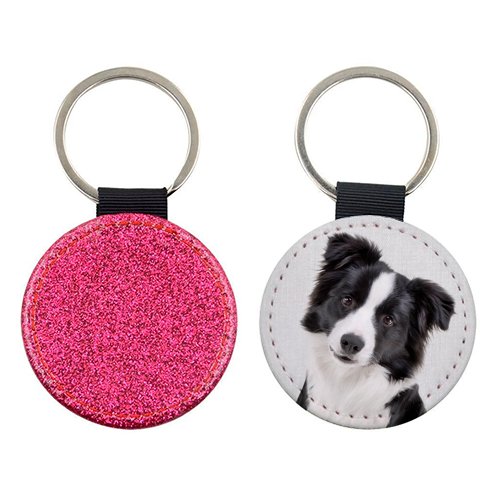 Border Collie - Colorful - keyring by Gal Design