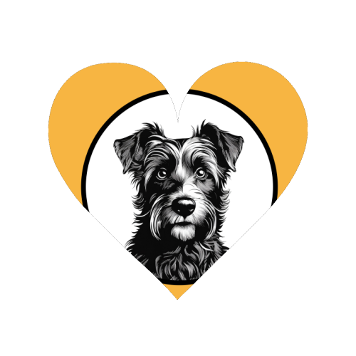 Border Terrier Cameo Dog Portrait (Mustard Yellow) - Magnet by Adam Regester