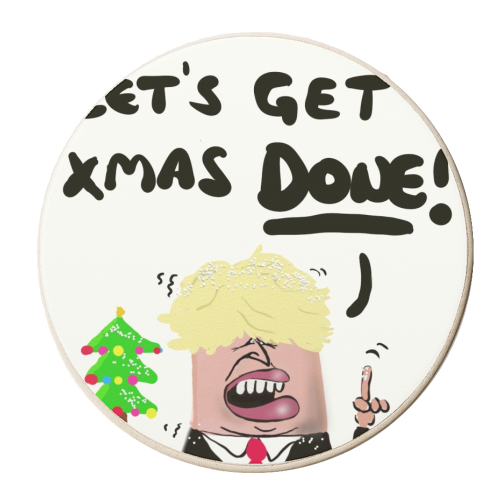 Boris Christmas - personalised beer coaster by David Black
