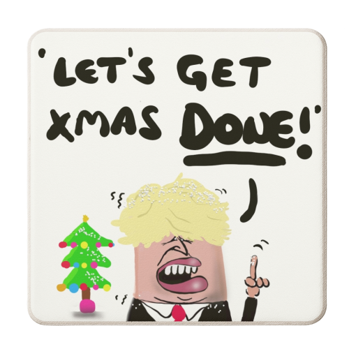 Boris Christmas - personalised beer coaster by David Black