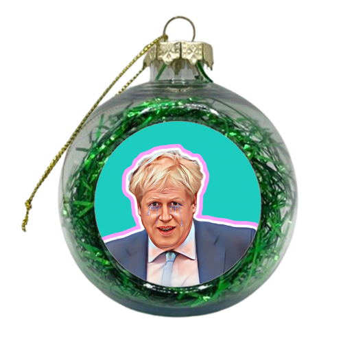 Boris Glitter Tears - xmas bauble by DOLLY WOLFE