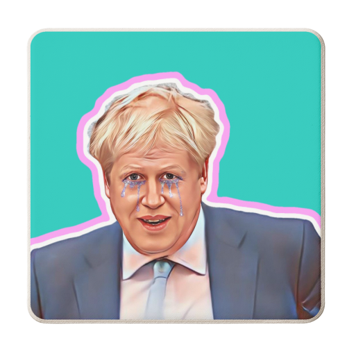 Boris Glitter Tears - personalised beer coaster by DOLLY WOLFE