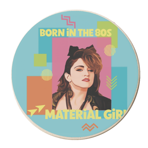 Born in the 80s Material Girl - personalised beer coaster by Giddy Kipper