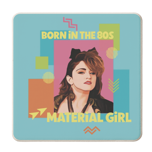 Born in the 80s Material Girl - personalised beer coaster by Giddy Kipper