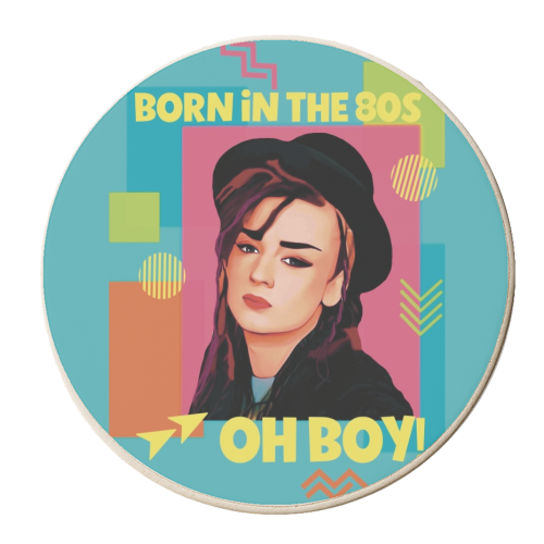Born in the 80s Oh Boy! - personalised beer coaster by Giddy Kipper