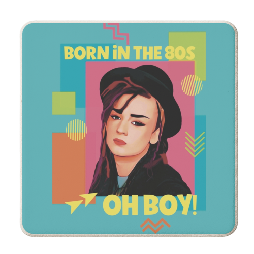 Born in the 80s Oh Boy! - personalised beer coaster by Giddy Kipper