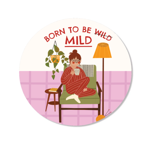 Born to be mild Funny Introvert Illustration Design - Magnet by AbiGoLucky