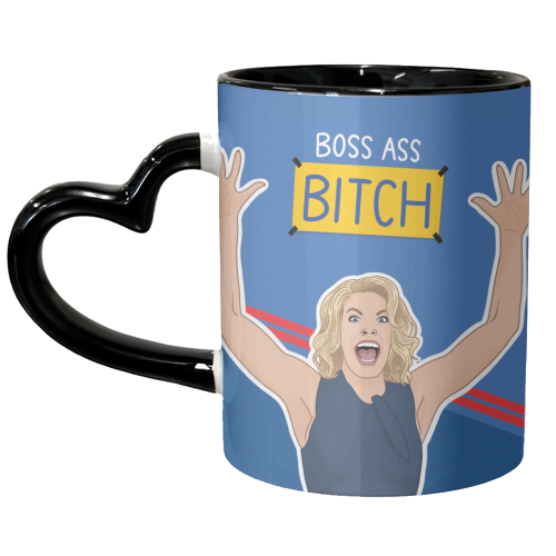 Boss ass Bitch Ted Lasso - unique mug by Loren Grosvenor