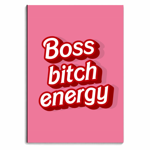 Boss bitch energy pink print - personalised A4, A5, A6 notebook by The Girl Next Draw