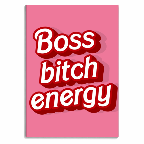 Boss bitch energy pink print - personalised A4, A5, A6 notebook by The Girl Next Draw