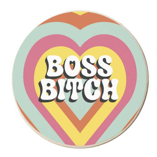 Boss Bitch - personalised beer coaster by Giddy Kipper
