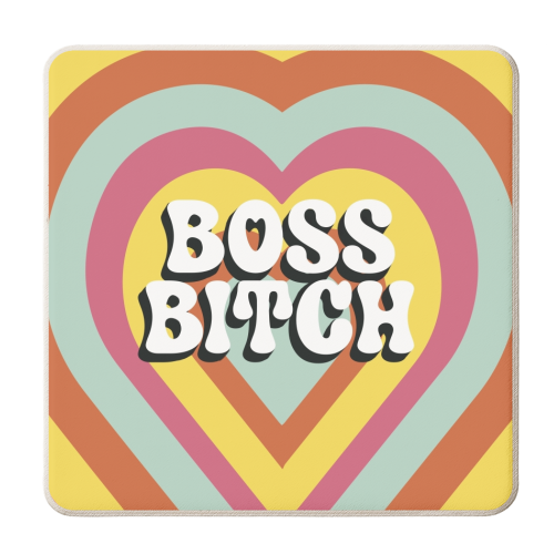Boss Bitch - personalised beer coaster by Giddy Kipper