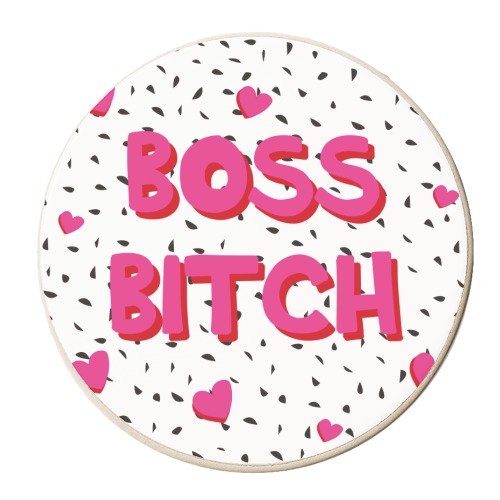 Boss Bitch - personalised beer coaster by Laura Lonsdale