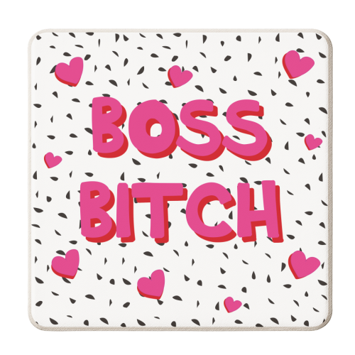 Boss Bitch - personalised beer coaster by Laura Lonsdale