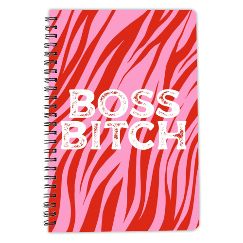 Boss bitch zebra print - personalised A4, A5, A6 notebook by The Girl Next Draw