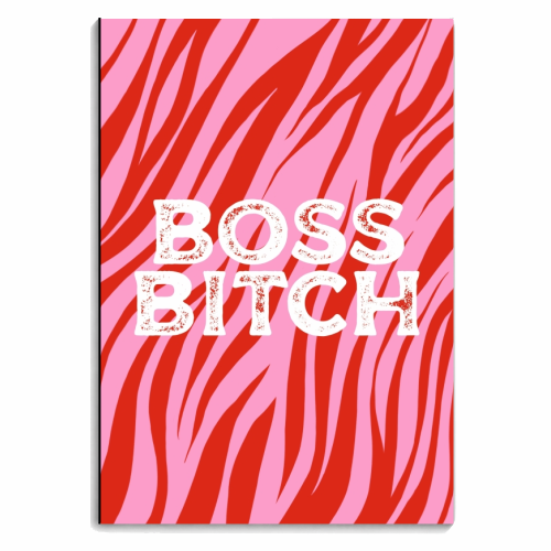 Boss bitch zebra print - personalised A4, A5, A6 notebook by The Girl Next Draw