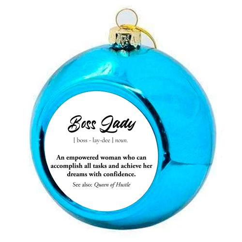 boss lady definion - colourful christmas bauble by timsal shol