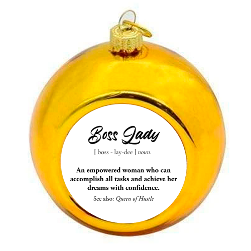 boss lady definion - colourful christmas bauble by timsal shol