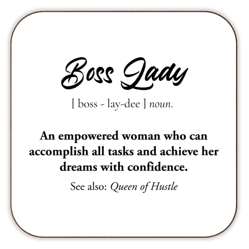 boss lady definion - personalised beer coaster by timsal shol