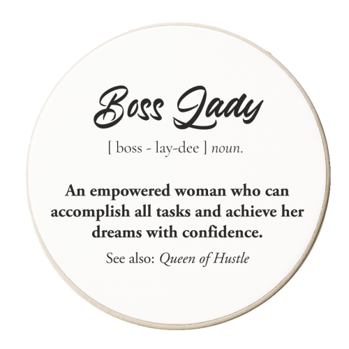 boss lady definion - personalised beer coaster by timsal shol
