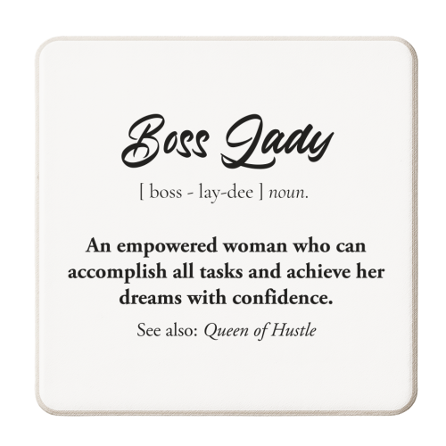 boss lady definion - personalised beer coaster by timsal shol