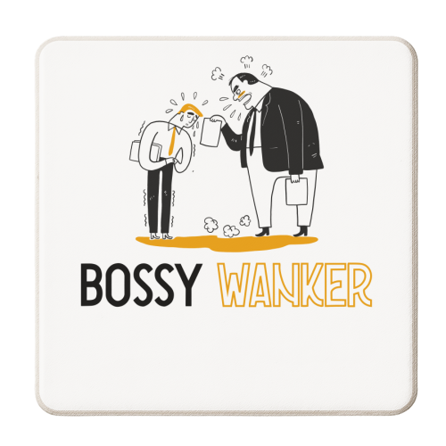 Bossy wanker - personalised beer coaster by UKVanlife