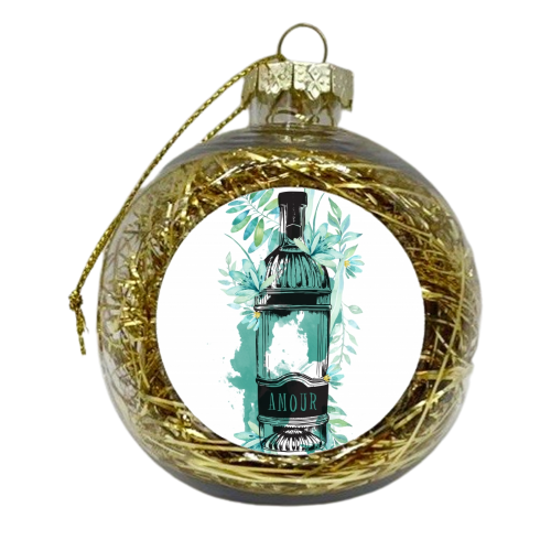 Botanical Amour Bottle - xmas bauble by Natalie Hancock