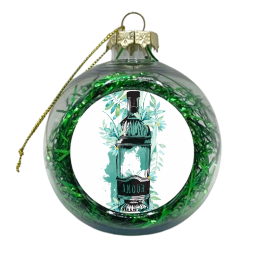Botanical Amour Bottle - xmas bauble by Natalie Hancock
