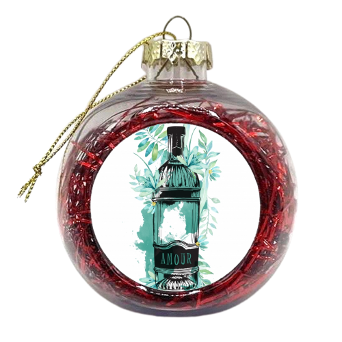 Botanical Amour Bottle - xmas bauble by Natalie Hancock