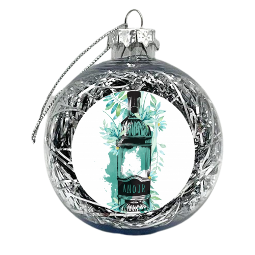 Botanical Amour Bottle - xmas bauble by Natalie Hancock
