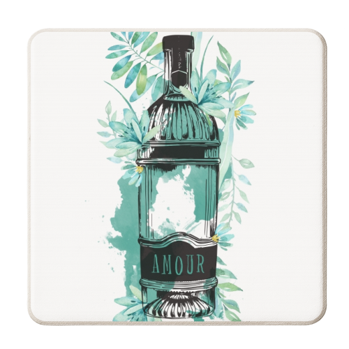 Botanical Amour Bottle - personalised beer coaster by Natalie Hancock