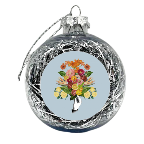 Botanical blue bouquet - xmas bauble by Frida Floral Studio