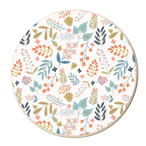 Botanical Harmony | Floral vintage Plants Colorful Leaves | Autumn Spring Nature Bohemian Chic - personalised beer coaster by Uma Prabhakar Gokhale