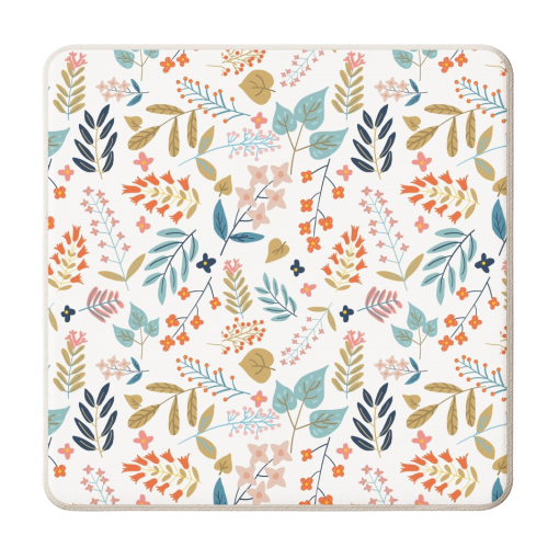 Botanical Harmony | Floral vintage Plants Colorful Leaves | Autumn Spring Nature Bohemian Chic - personalised beer coaster by Uma Prabhakar Gokhale