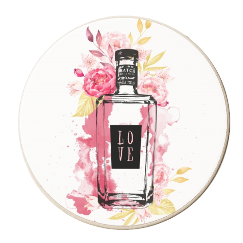 Botanical Love Bottle - personalised beer coaster by Natalie Hancock