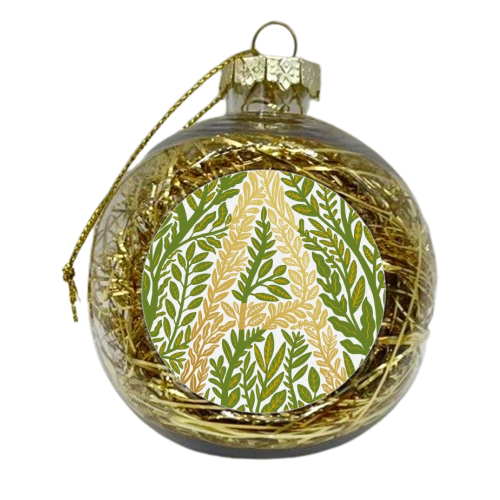Botanical Metallic A Monogram - xmas bauble by Samantha Dolan