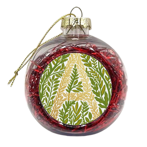 Botanical Metallic A Monogram - xmas bauble by Samantha Dolan