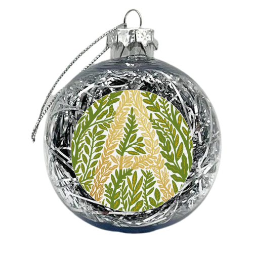 Botanical Metallic A Monogram - xmas bauble by Samantha Dolan