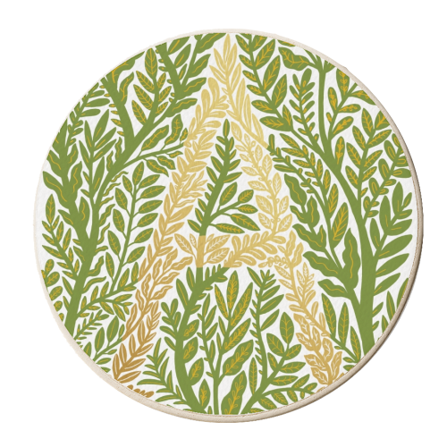 Botanical Metallic A Monogram - personalised beer coaster by Samantha Dolan