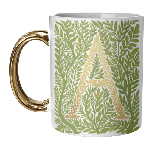 Botanical Metallic A Monogram - unique mug by Samantha Dolan
