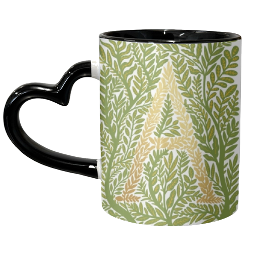 Botanical Metallic A Monogram - unique mug by Samantha Dolan