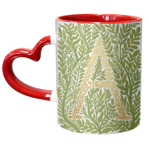 Botanical Metallic A Monogram - unique mug by Samantha Dolan