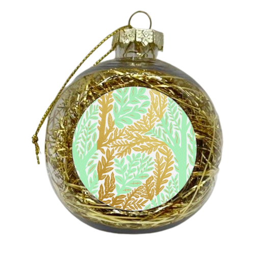 Botanical Metallic B Monogram - xmas bauble by Samantha Dolan