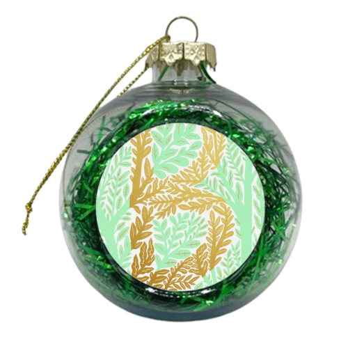Botanical Metallic B Monogram - xmas bauble by Samantha Dolan